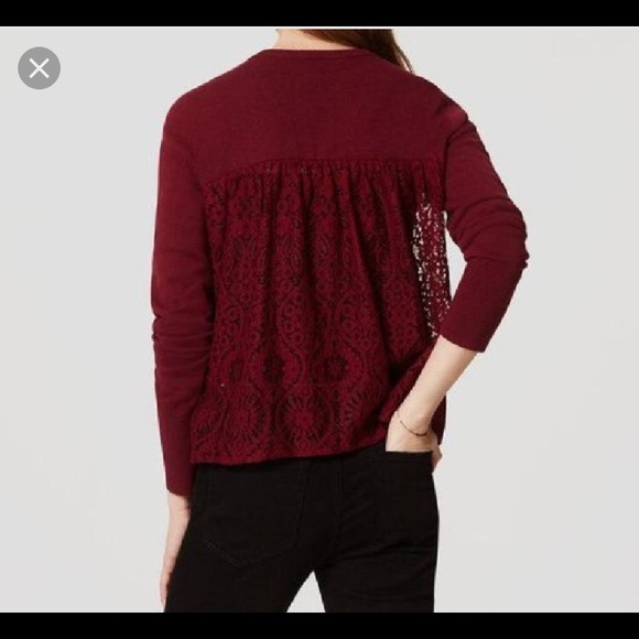 LOFT lace back open cardigan - Picture 2 of 8